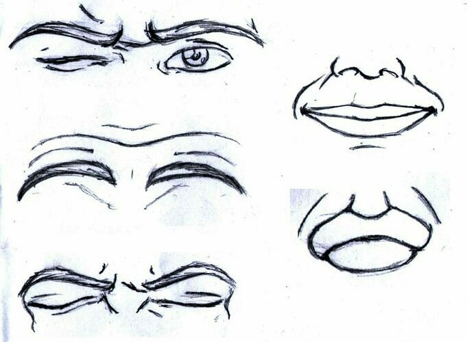 Disegna Le Espressioni Degli Occhi E Le Espressioni Facciali